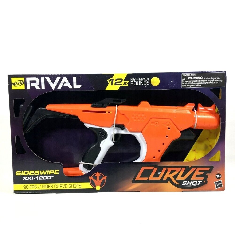 Nerf Rival Curve Shot Sideswipe XXl 1200 Blaster 12X High Impact Rounds